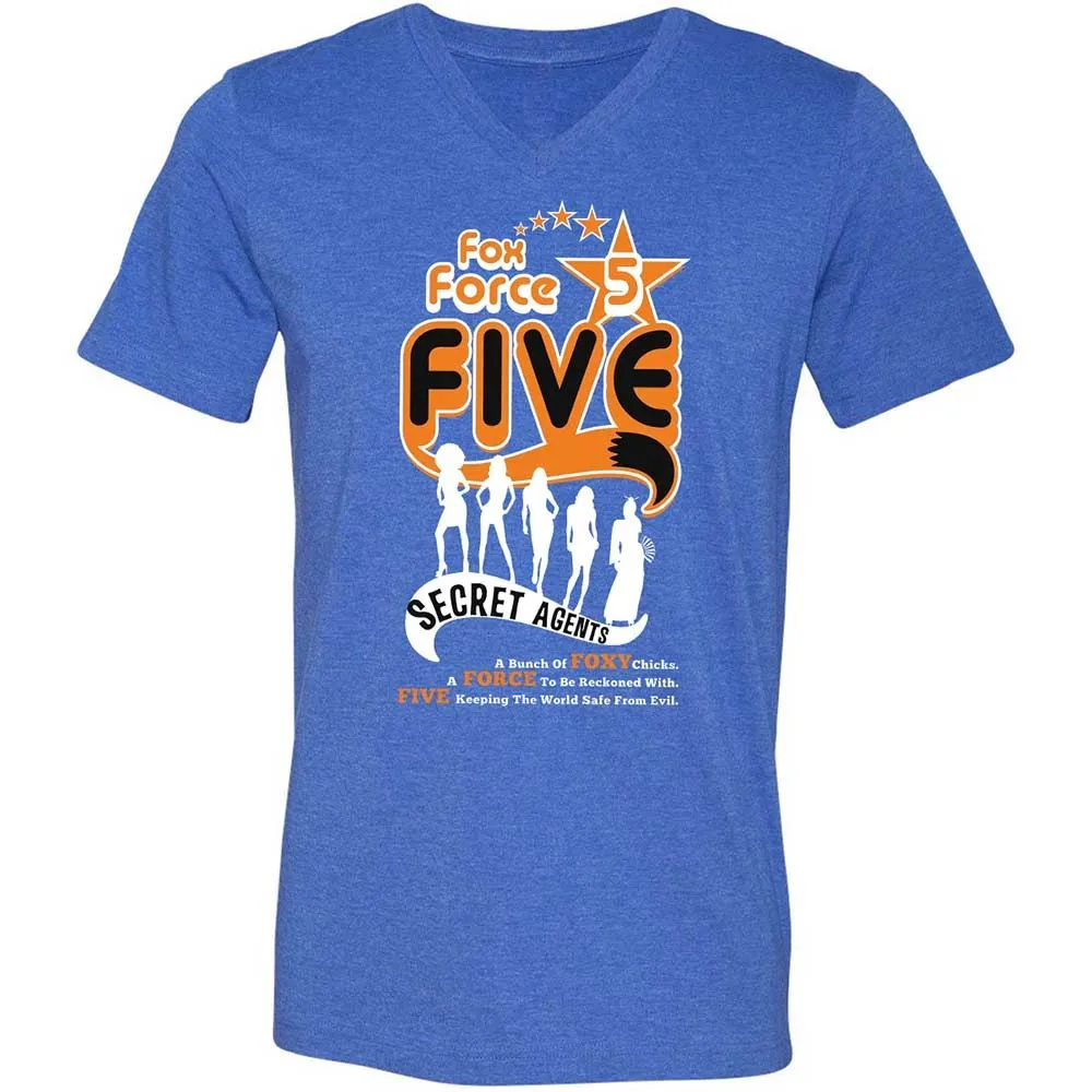 Unisex V-Neck T-Shirt - 9YKE8C3D - Heather True Royal - 5