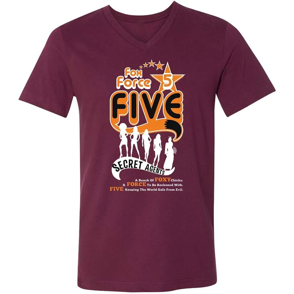 Unisex V-Neck T-Shirt - 9YKE8C3D - Maroon - 8