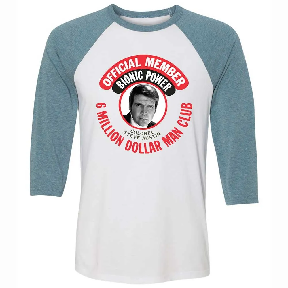 Unisex 3/4 Baseball Tee - KY1M2YQ9 - White/Denim - 3