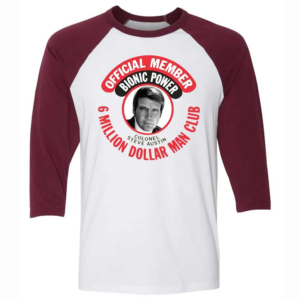Unisex 3/4 Baseball Tee - KY1M2YQ9 - White/Maroon - 7