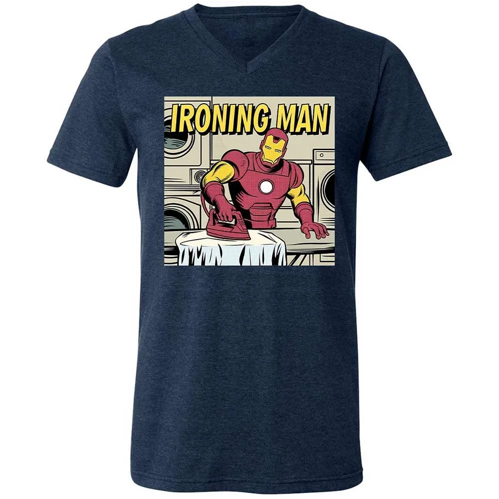 Unisex V-Neck T-Shirt - UT931KRA - Heather Navy - 3