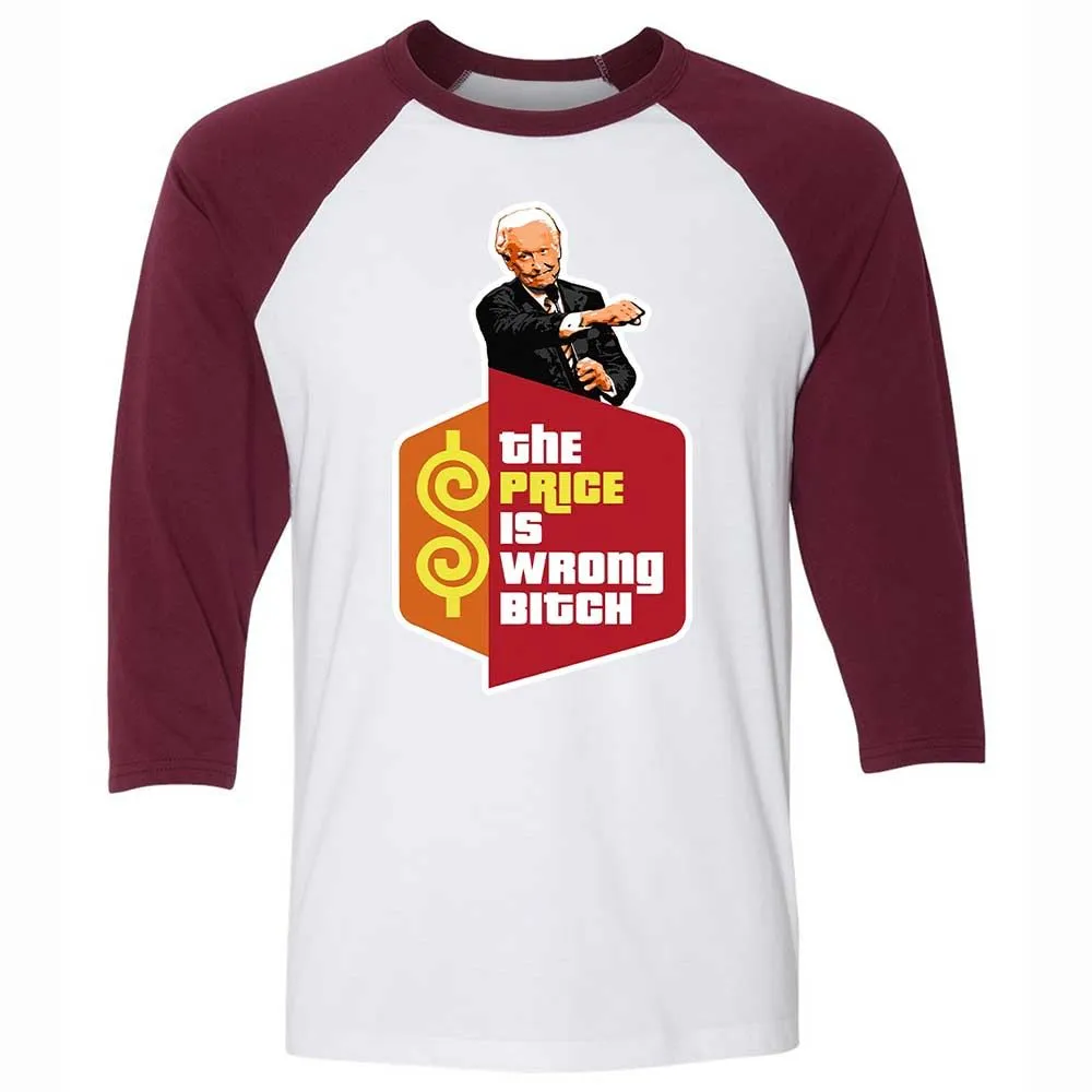 Unisex 3/4 Baseball Tee - 9PE4BVH7 - White/Maroon - 7