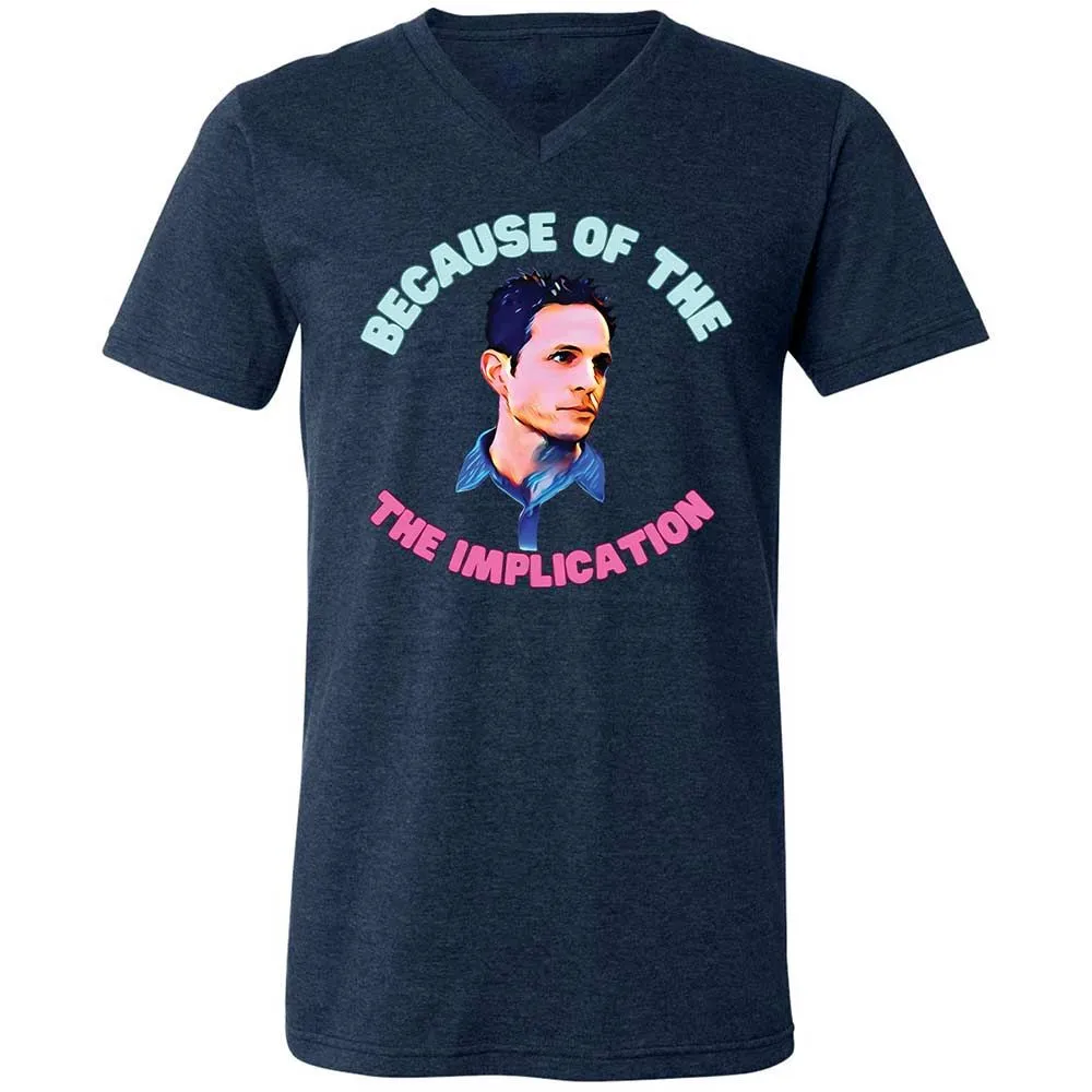 Unisex V-Neck T-Shirt - 27DFFAKC - Heather Navy - 13