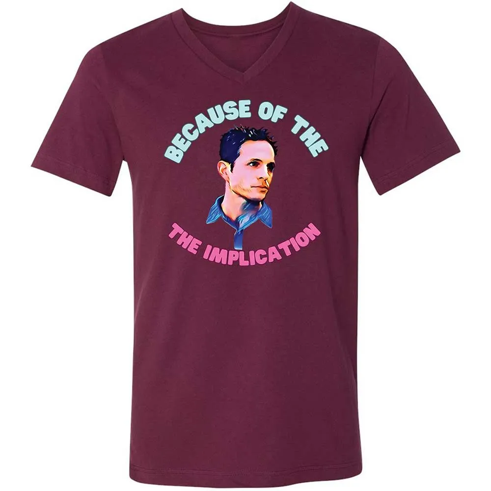 Unisex V-Neck T-Shirt - 27DFFAKC - Maroon - 14