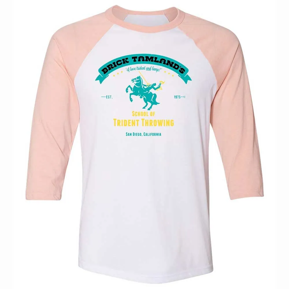 Unisex 3/4 Baseball Tee - V1DNRY2R - White/Heather Peach - 5