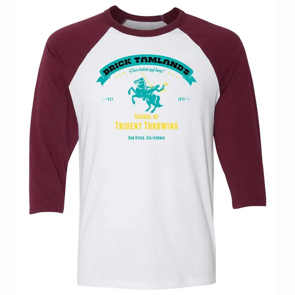 Unisex 3/4 Baseball Tee - V1DNRY2R - White/Maroon - 7