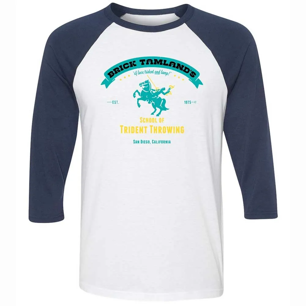 Unisex 3/4 Baseball Tee - V1DNRY2R - White/Navy - 8