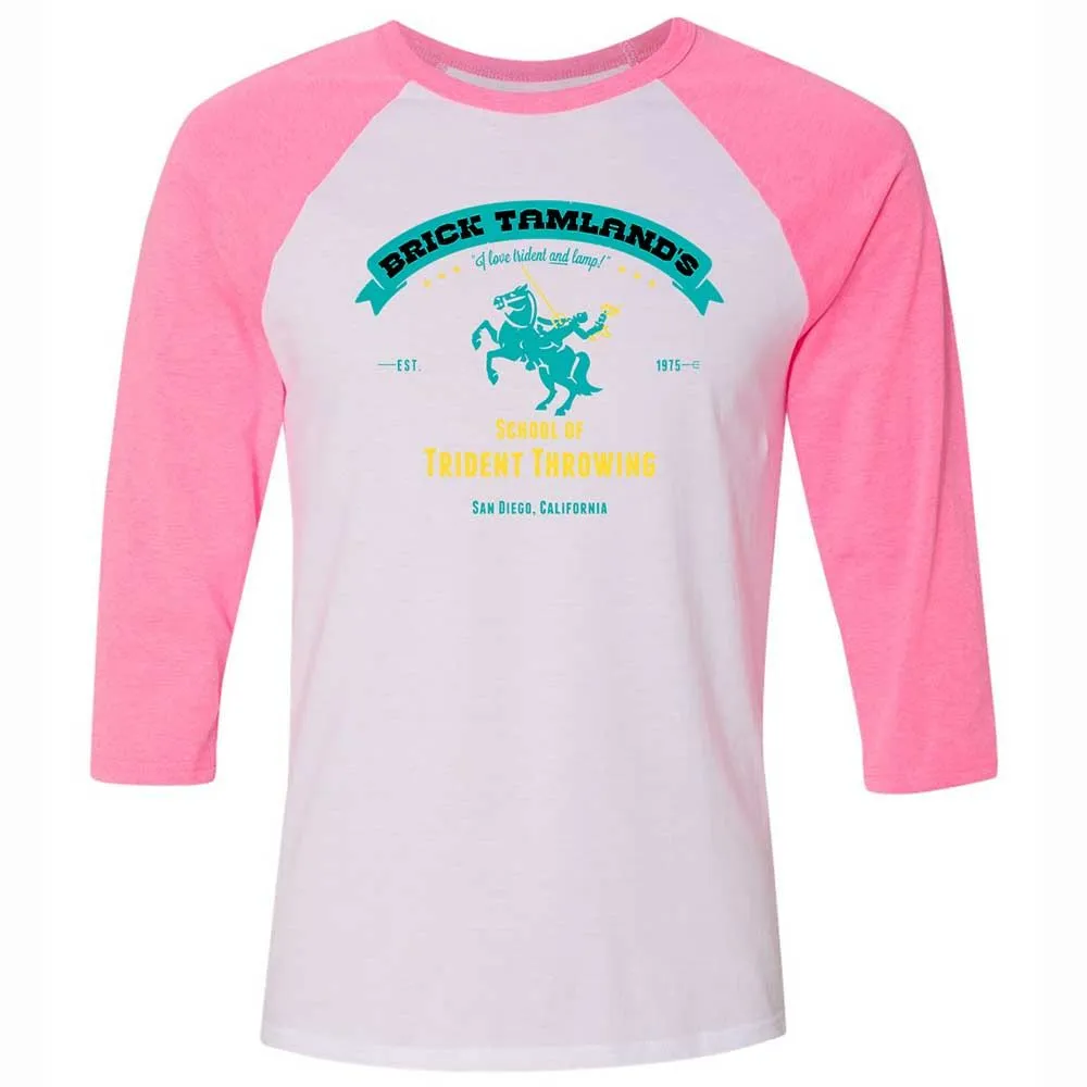 Unisex 3/4 Baseball Tee - V1DNRY2R - White/Neon Pink - 12