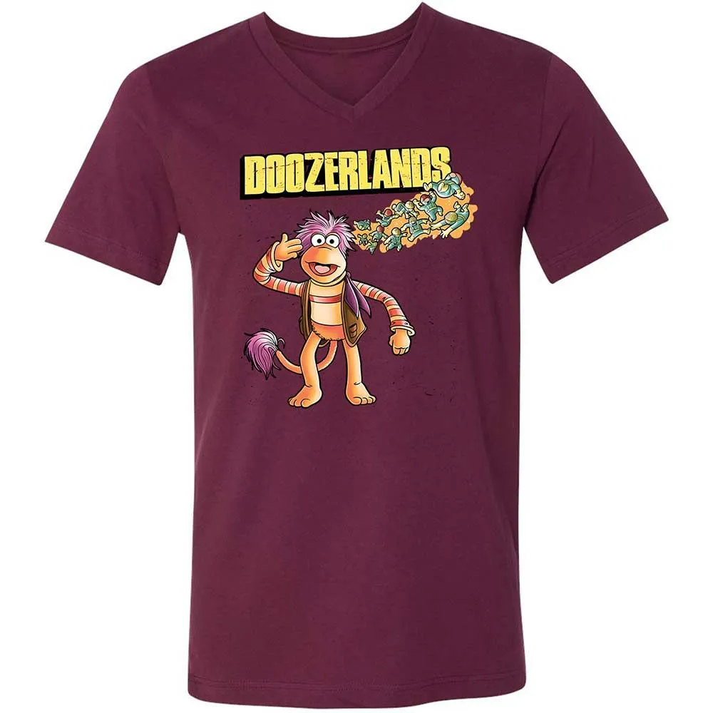 Unisex V-Neck T-Shirt - 3R6U3GJK - Maroon - 14