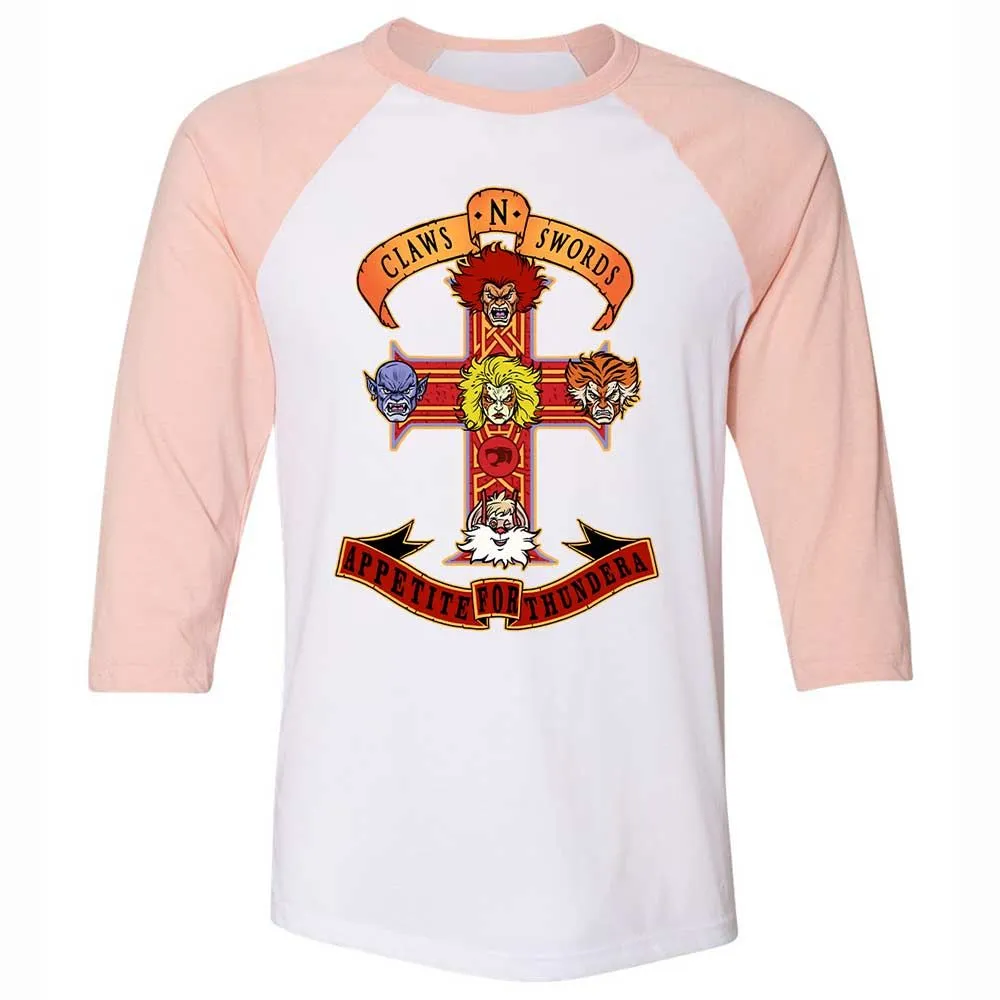 Unisex 3/4 Baseball Tee - L6G85Y86 - White/Heather Peach - 5