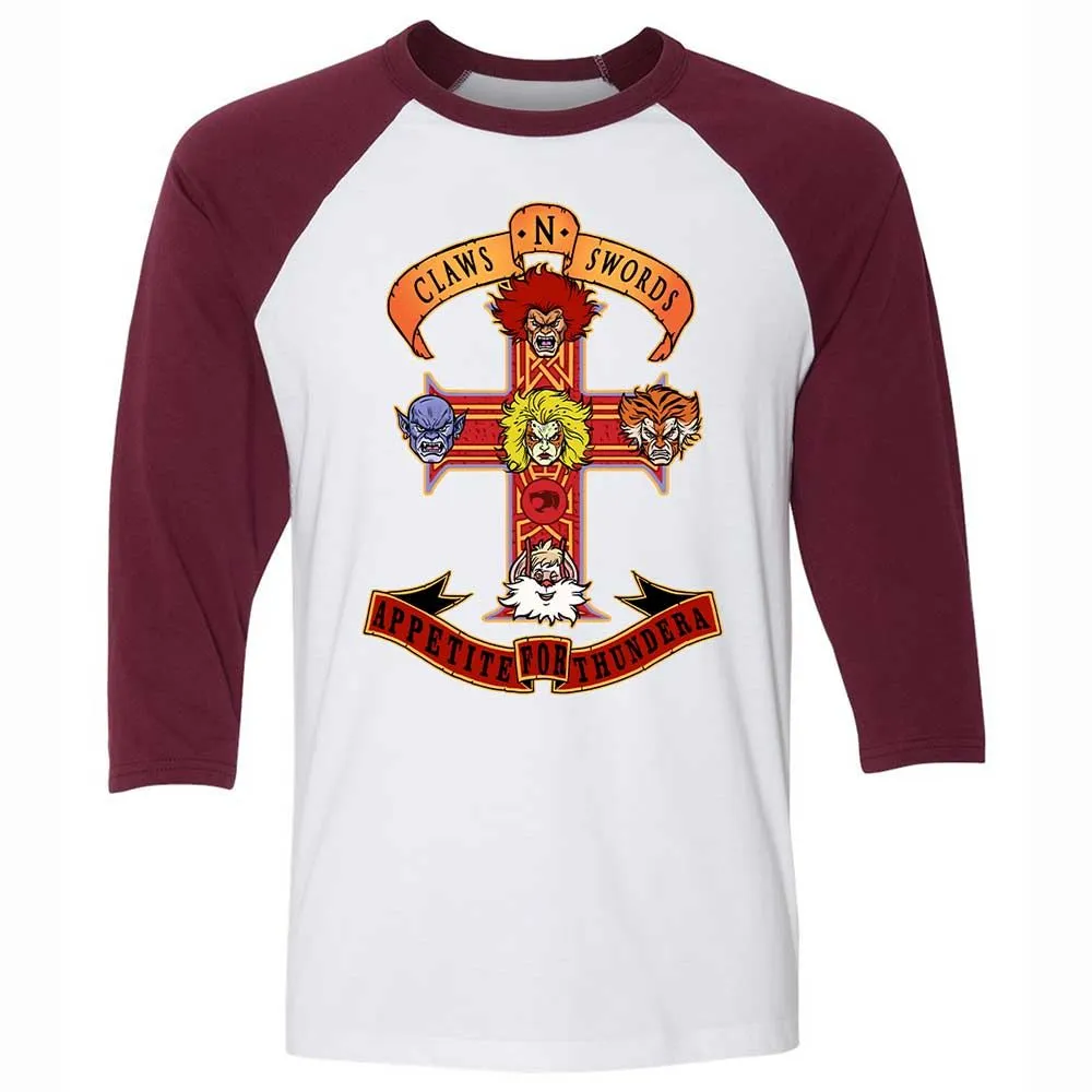 Unisex 3/4 Baseball Tee - L6G85Y86 - White/Maroon - 7