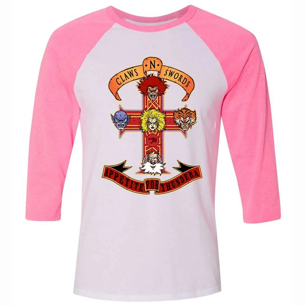 Unisex 3/4 Baseball Tee - L6G85Y86 - White/Neon Pink - 12