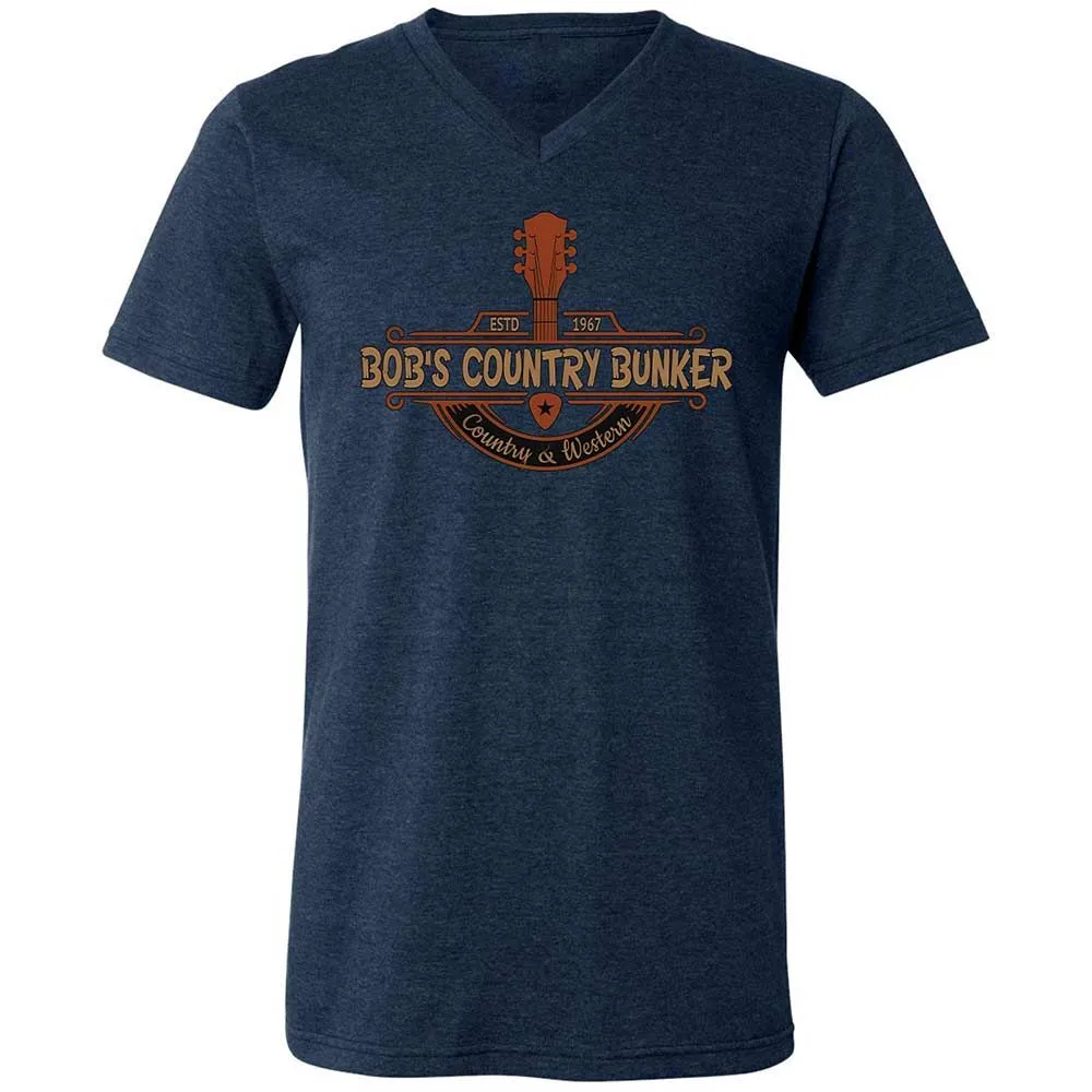Unisex V-Neck T-Shirt - 8CPRLG68 - Heather Navy - 3