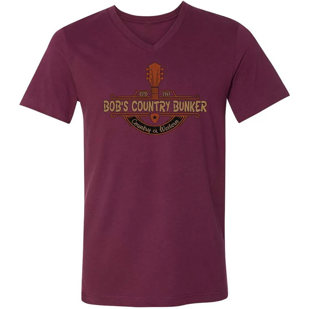 Unisex V-Neck T-Shirt - 8CPRLG68 - Maroon - 8