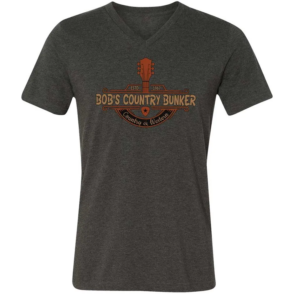 Unisex V-Neck T-Shirt - 8CPRLG68 - Dark Grey Heather - 9