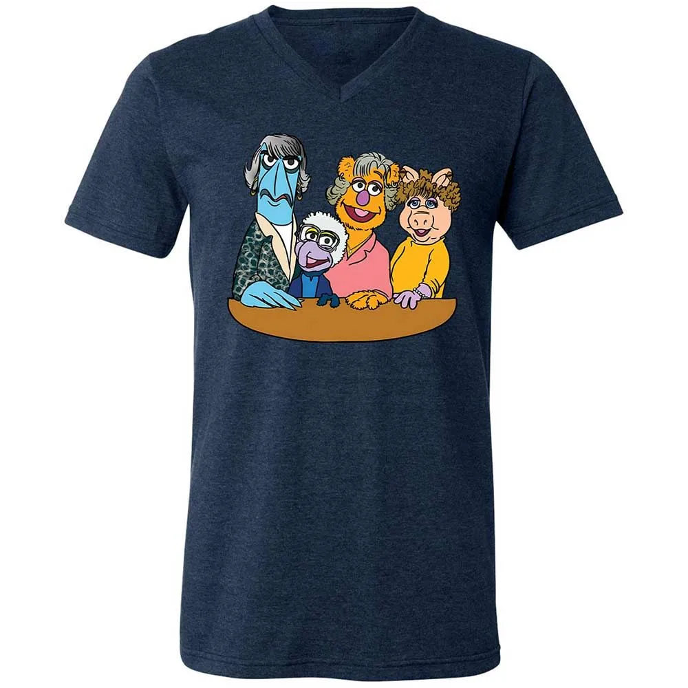 Unisex V-Neck T-Shirt - 8N91VZ57 - Heather Navy - 13
