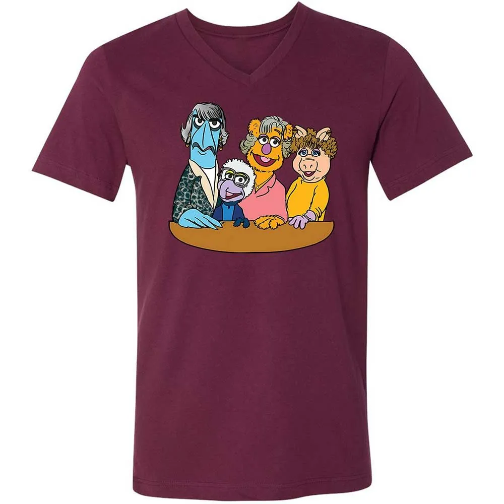 Unisex V-Neck T-Shirt - 8N91VZ57 - Maroon - 14