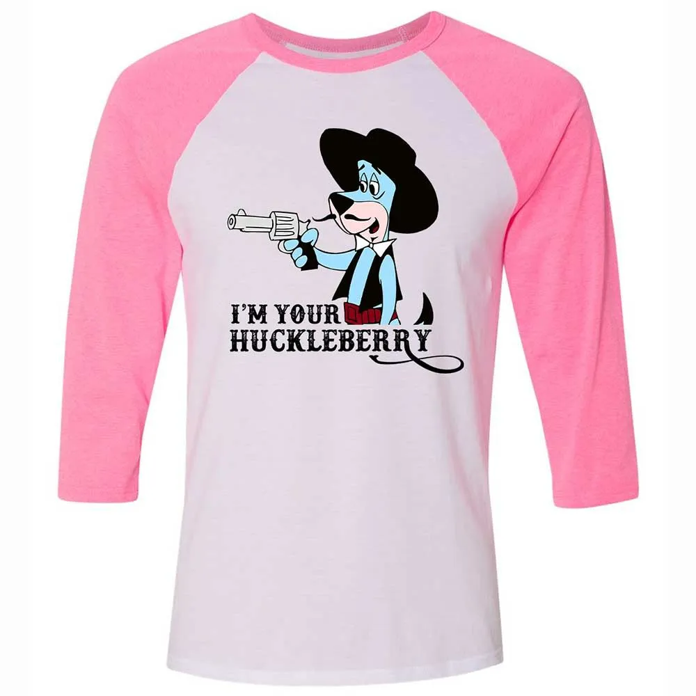 Unisex 3/4 Baseball Tee - 1Z9XP684 - White/Neon Pink - 12