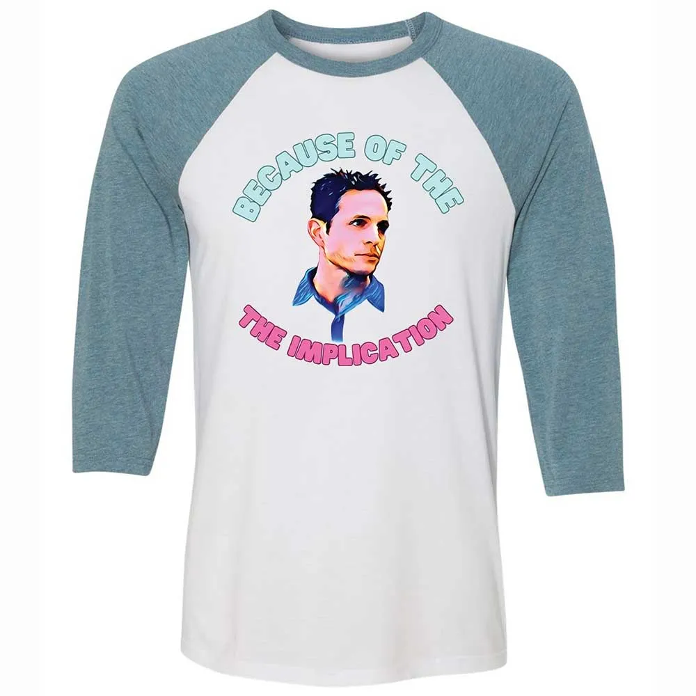 Unisex 3/4 Baseball Tee - PGLMS8U1 - White/Denim - 3