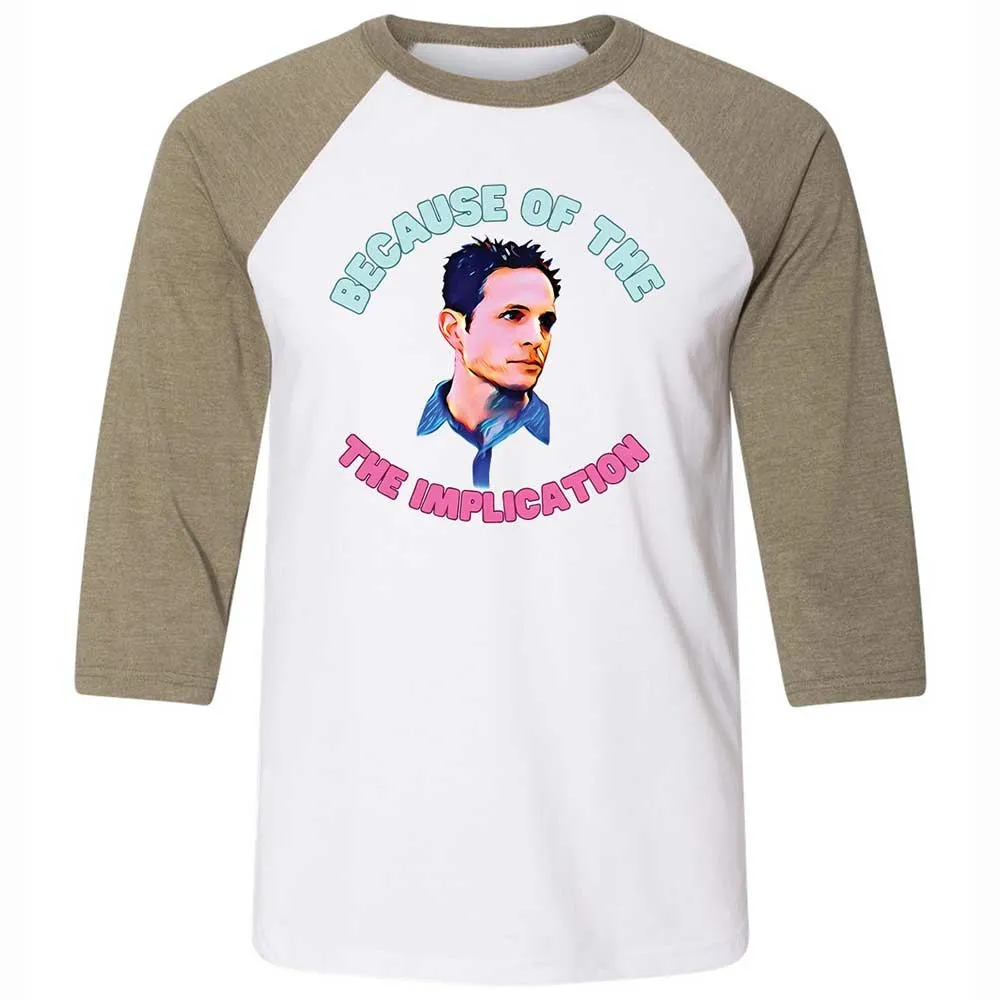 Unisex 3/4 Baseball Tee - PGLMS8U1 - White/Heather Olive - 4