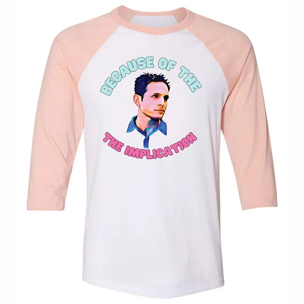 Unisex 3/4 Baseball Tee - PGLMS8U1 - White/Heather Peach - 5