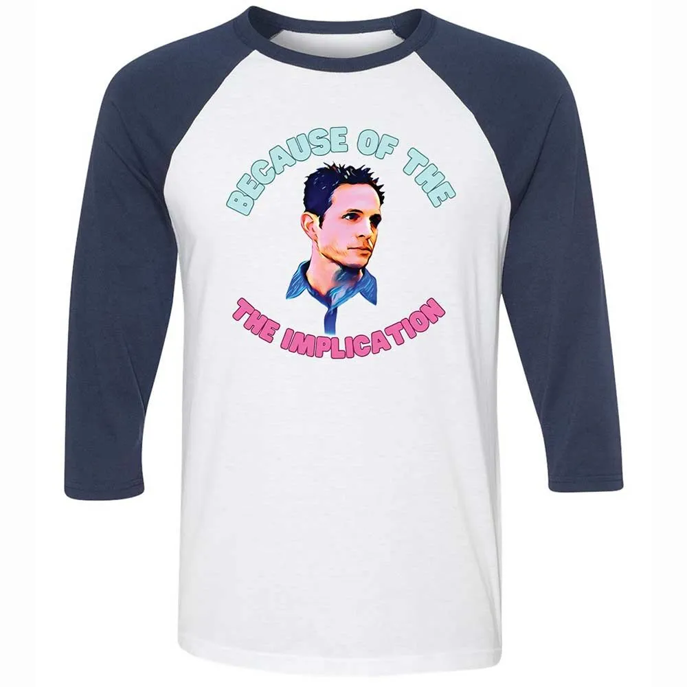Unisex 3/4 Baseball Tee - PGLMS8U1 - White/Navy - 8