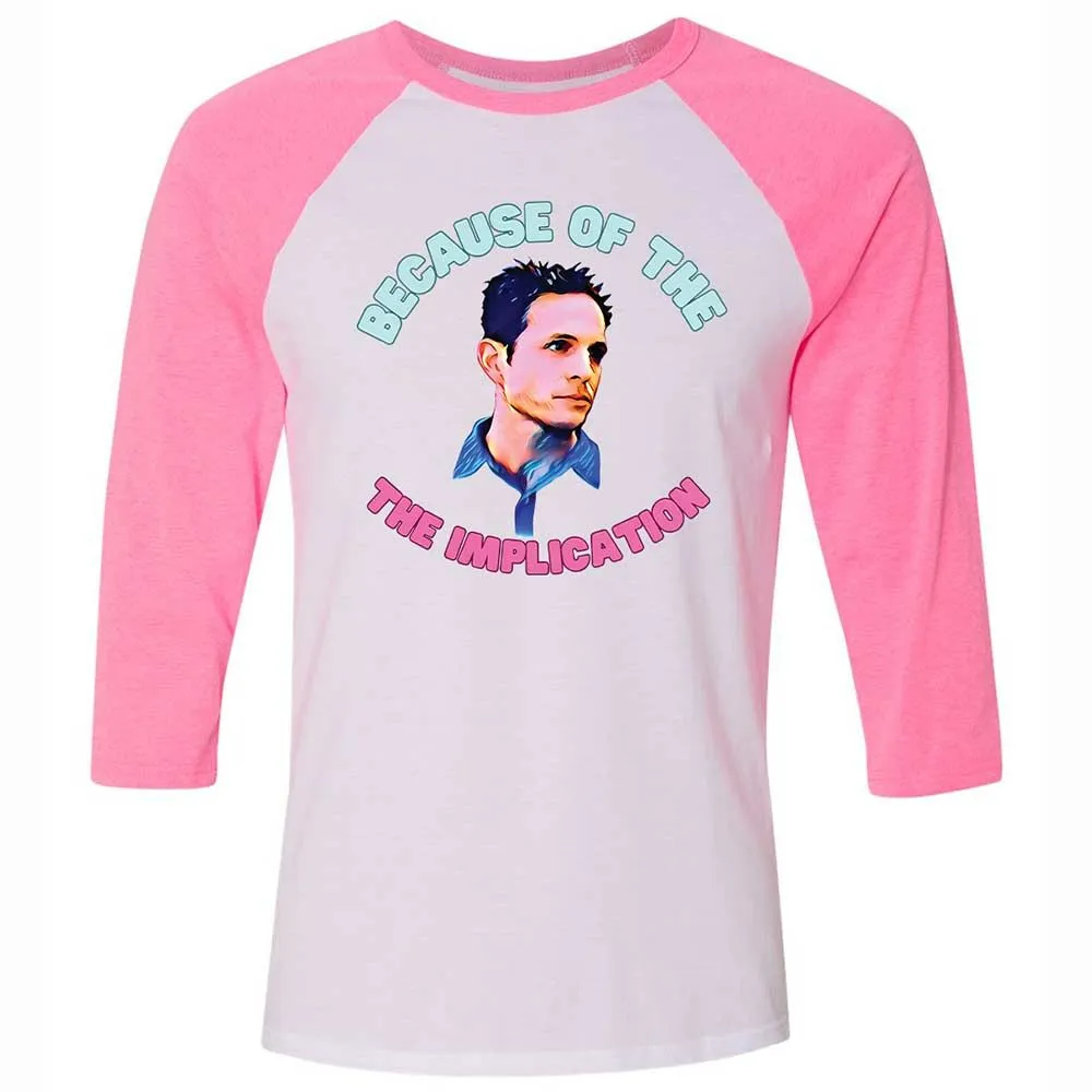 Unisex 3/4 Baseball Tee - PGLMS8U1 - White/Neon Pink - 12
