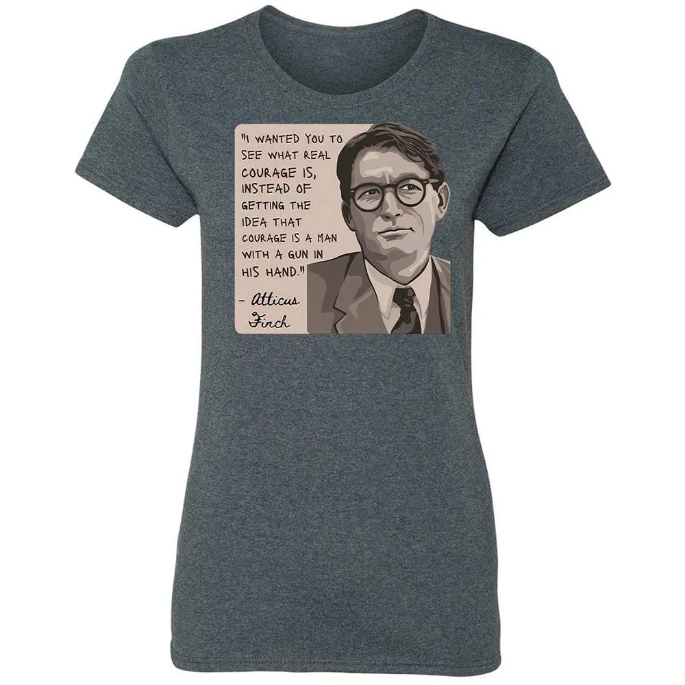 Real Courage Quote - Dark Heather - 16