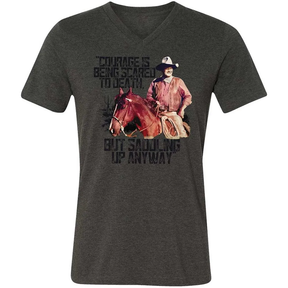 Courage is being scared to death, but saddling up anyway - Dark Grey Heather - 8