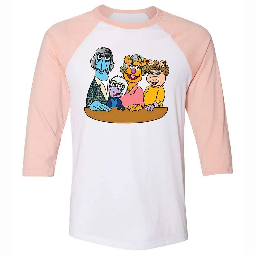 Unisex 3/4 Baseball Tee - DEKEHJBN - White/Heather Peach - 5