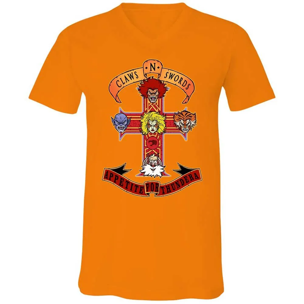 Unisex V-Neck T-Shirt - N34D6KRC - Orange - 12
