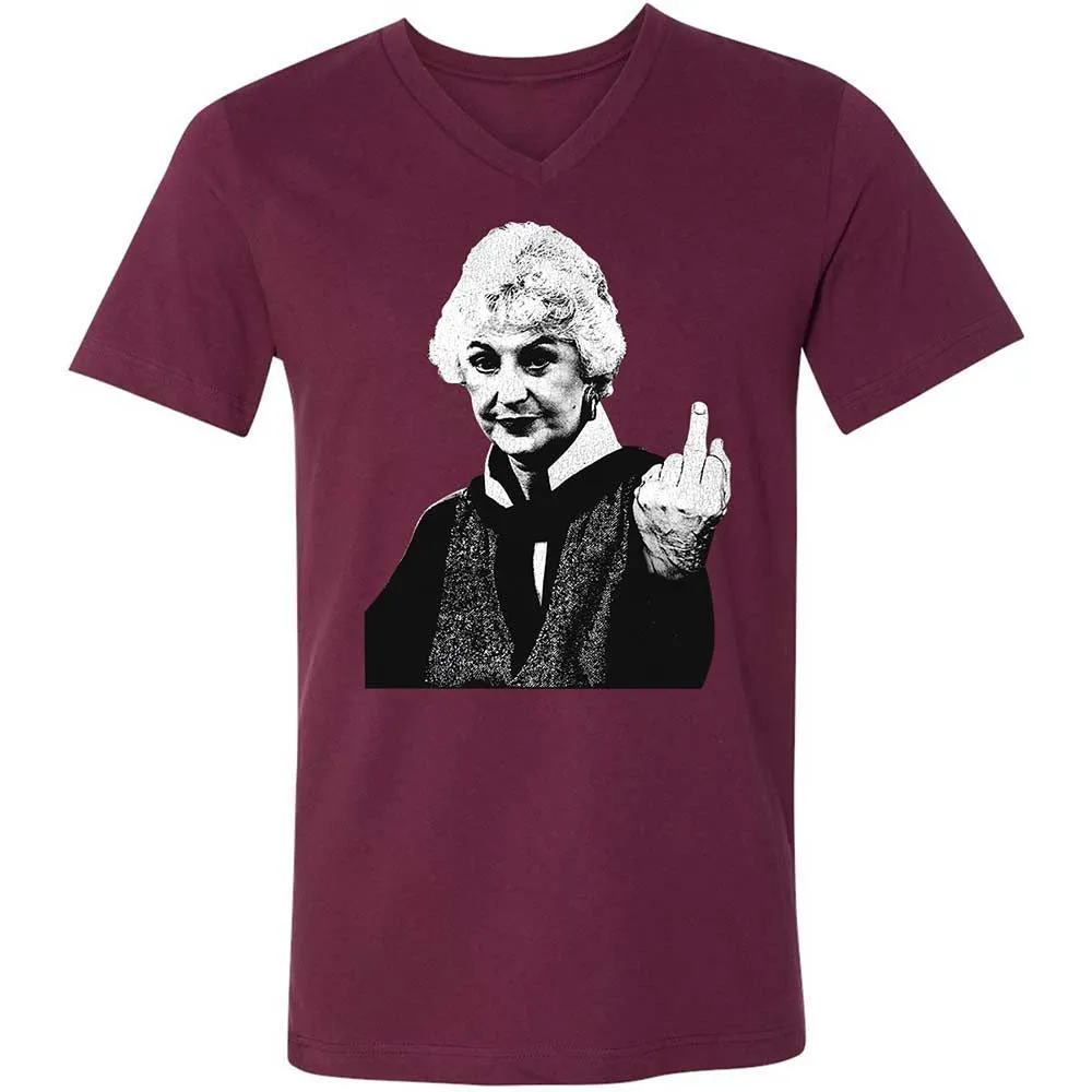 Unisex V-Neck T-Shirt - K99FHHNQ - Maroon - 8