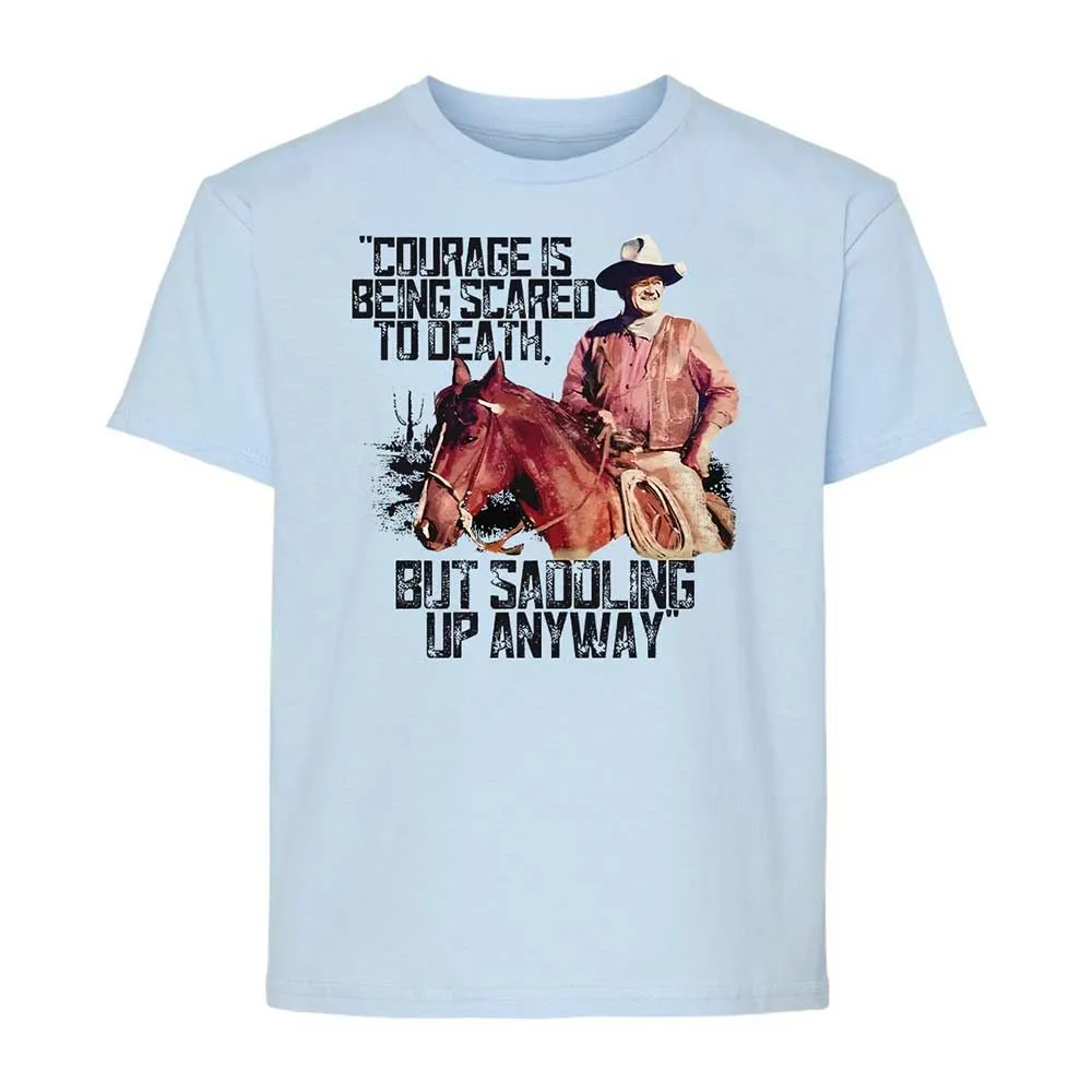 Courage is being scared to death, but saddling up anyway - Light Blue - 3