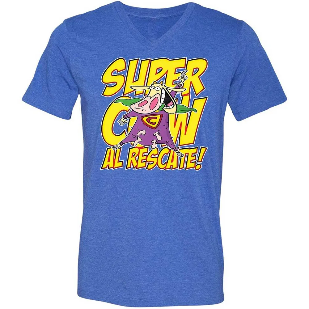 Unisex V-Neck T-Shirt - HLZNMXC3 - Heather True Royal - 4