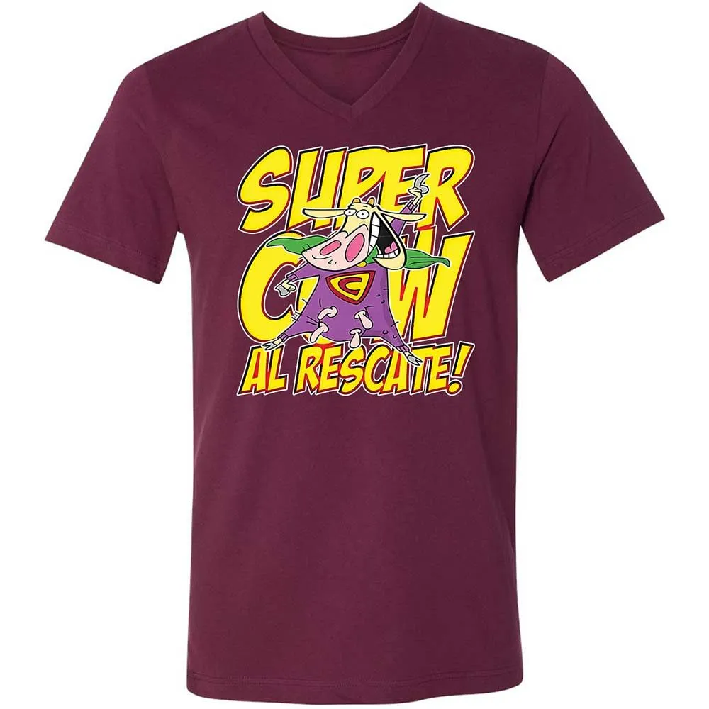 Unisex V-Neck T-Shirt - HLZNMXC3 - Maroon - 14