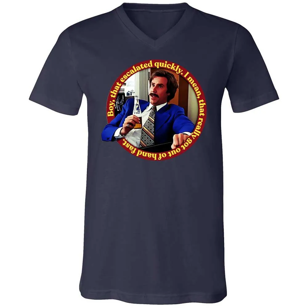 Unisex V-Neck T-Shirt - HZVBRTN8 - Navy - 12
