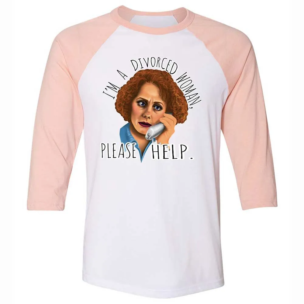 Unisex 3/4 Baseball Tee - VMA7BTR9 - White/Heather Peach - 5