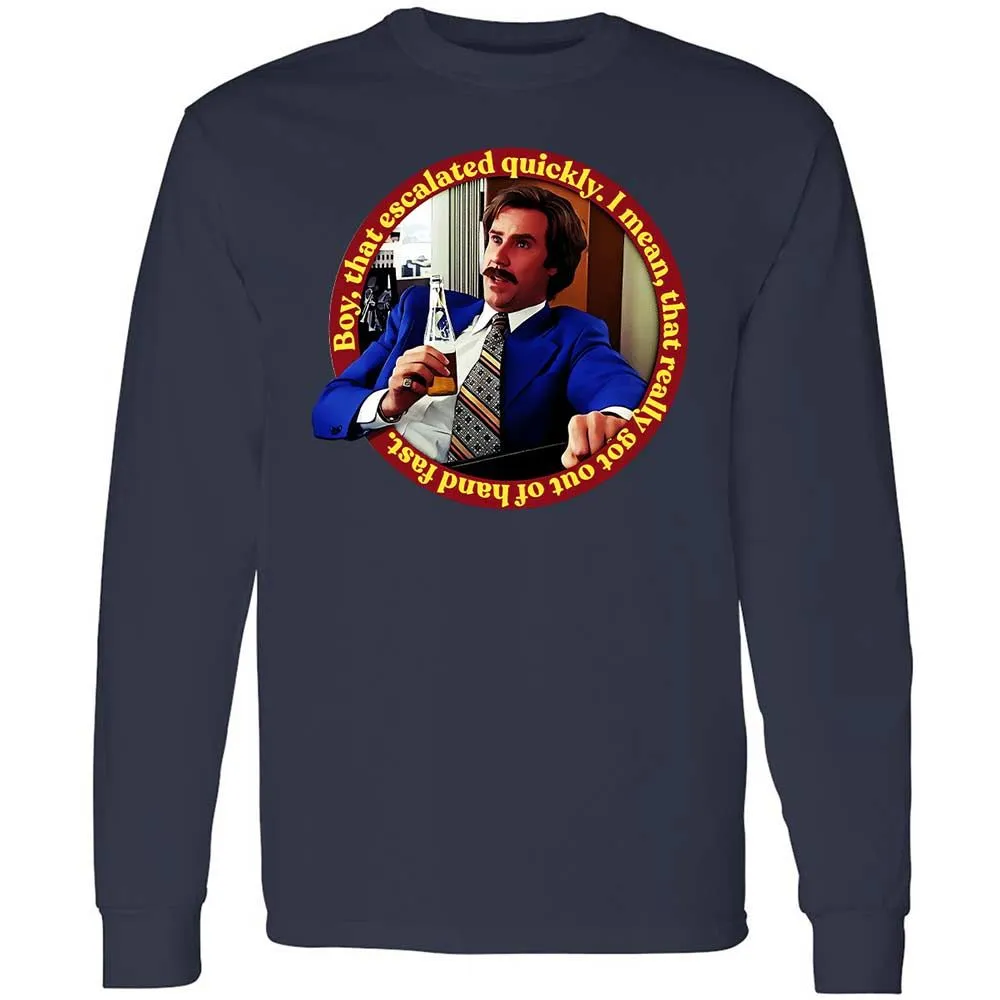 Long Sleeve T-Shirt - 8B4JUHJQ - Navy - 13