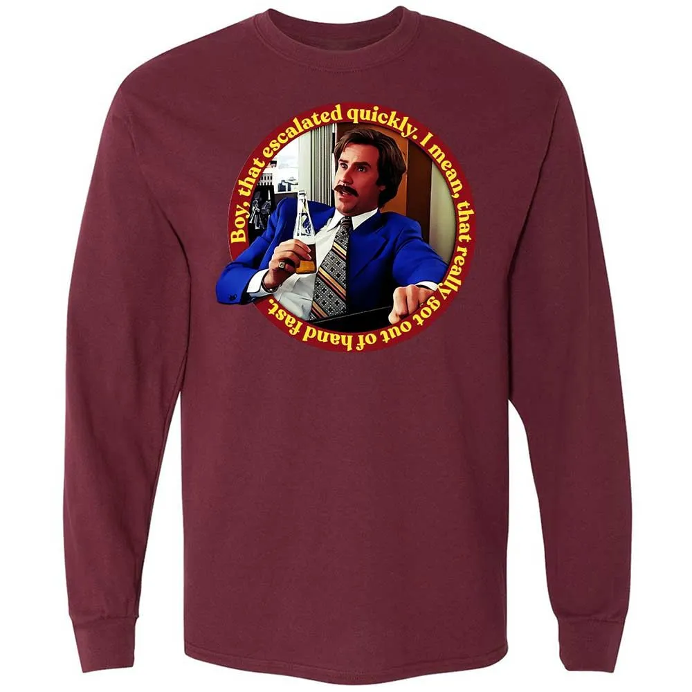 Long Sleeve T-Shirt - 8B4JUHJQ - Maroon - 16