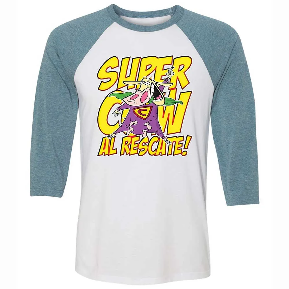 Unisex 3/4 Baseball Tee - YZU2FRMK - White/Denim - 3