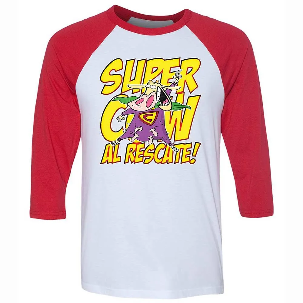 Unisex 3/4 Baseball Tee - YZU2FRMK - White/Red - 9