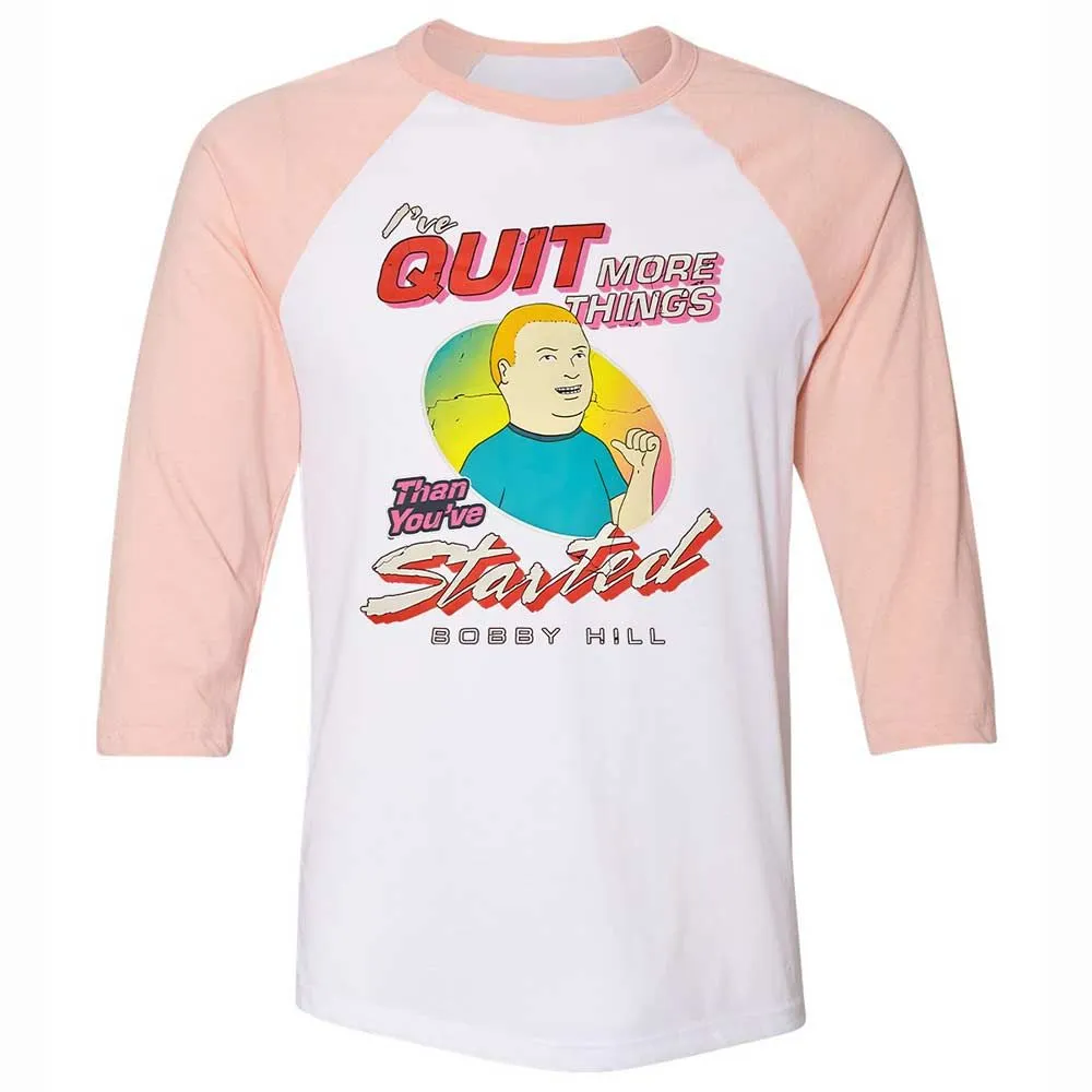 Unisex 3/4 Baseball Tee - QH4V7E6M - White/Heather Peach - 5