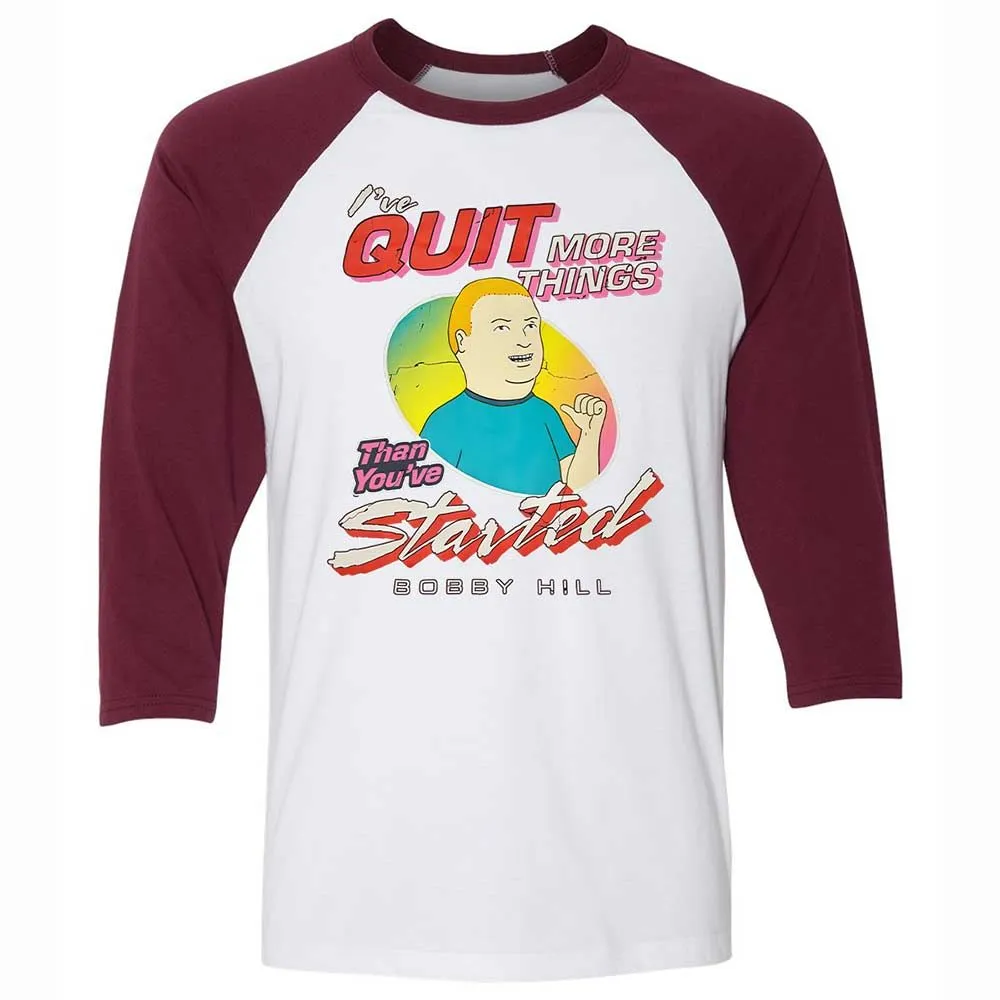 Unisex 3/4 Baseball Tee - QH4V7E6M - White/Maroon - 7