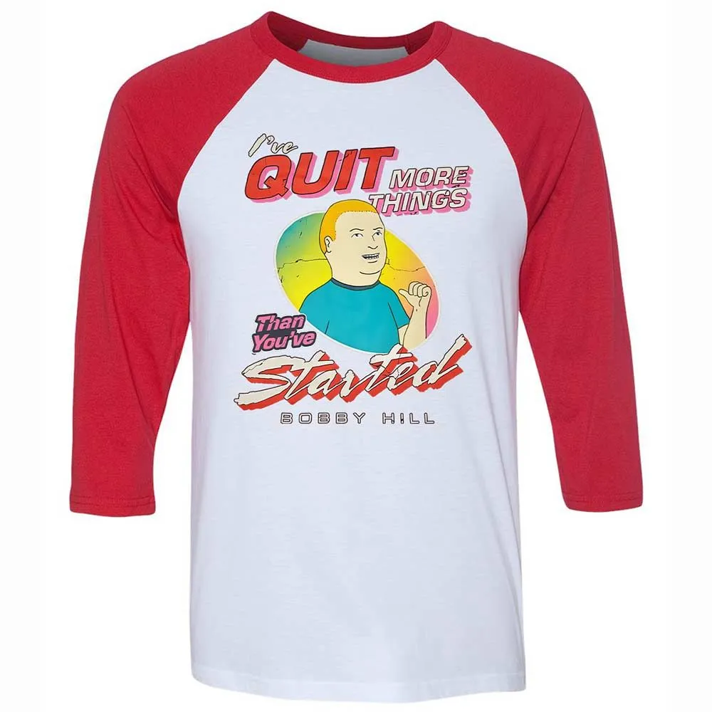 Unisex 3/4 Baseball Tee - QH4V7E6M - White/Red - 9