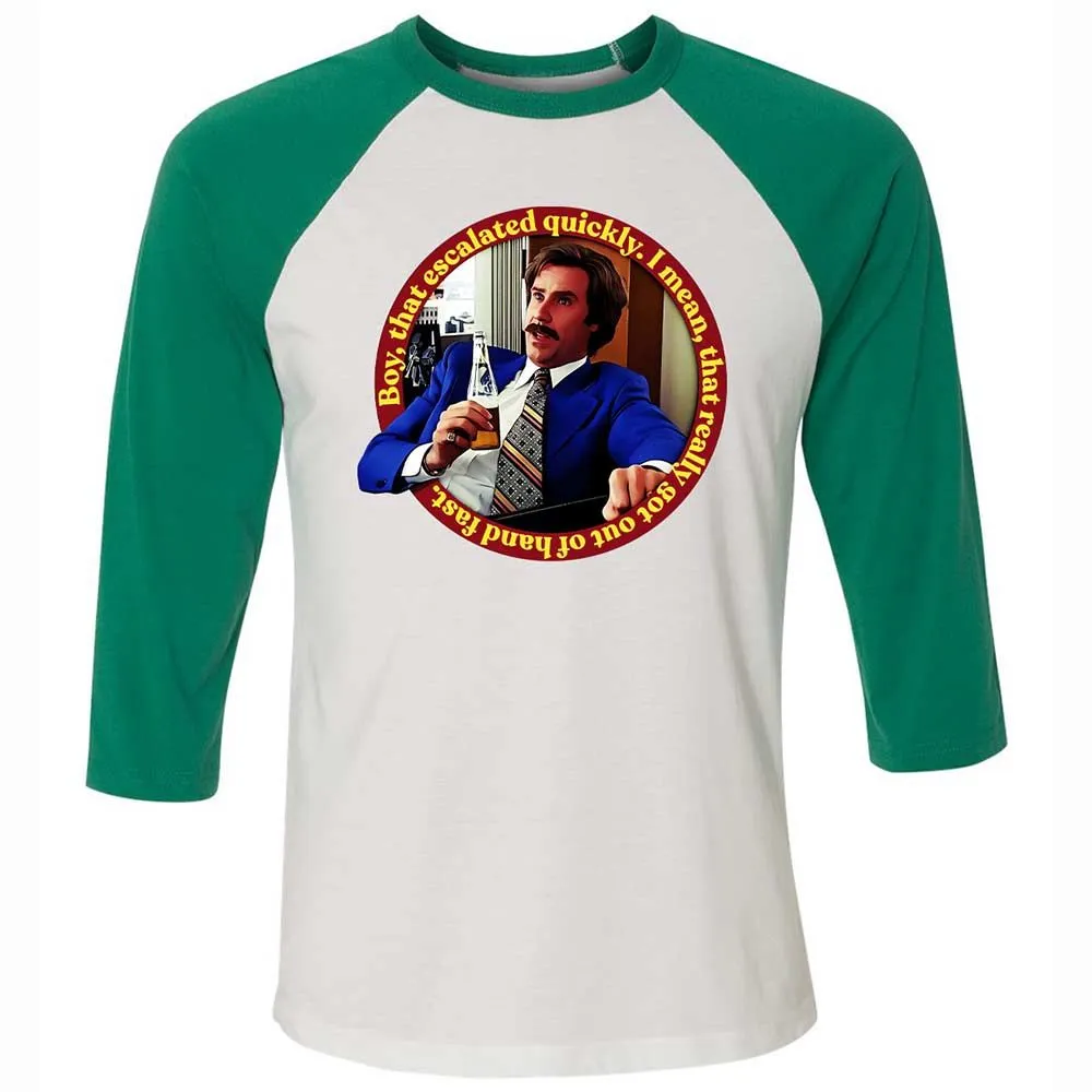 Unisex 3/4 Baseball Tee - SR56DRDA - White/Kelly - 6