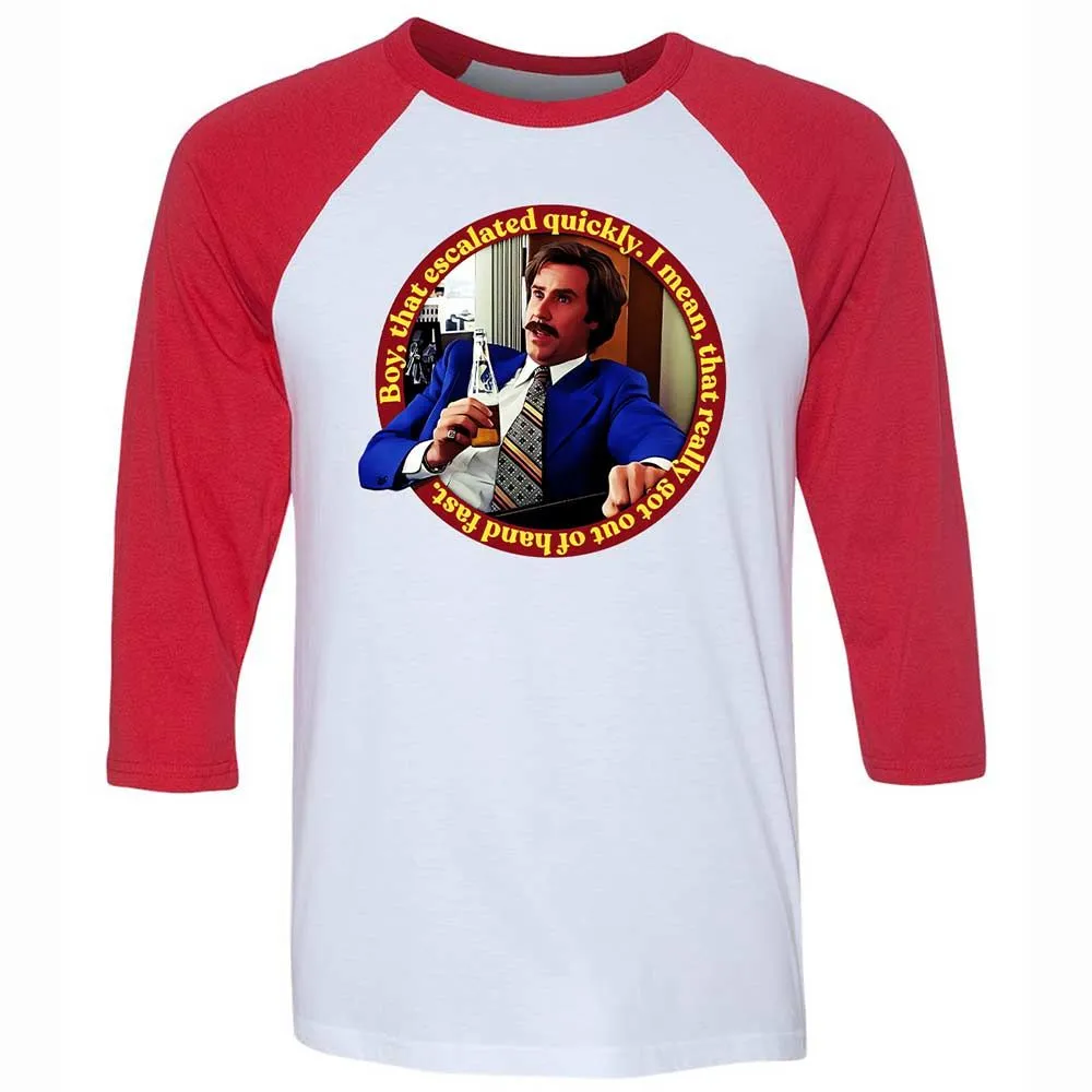 Unisex 3/4 Baseball Tee - SR56DRDA - White/Red - 9