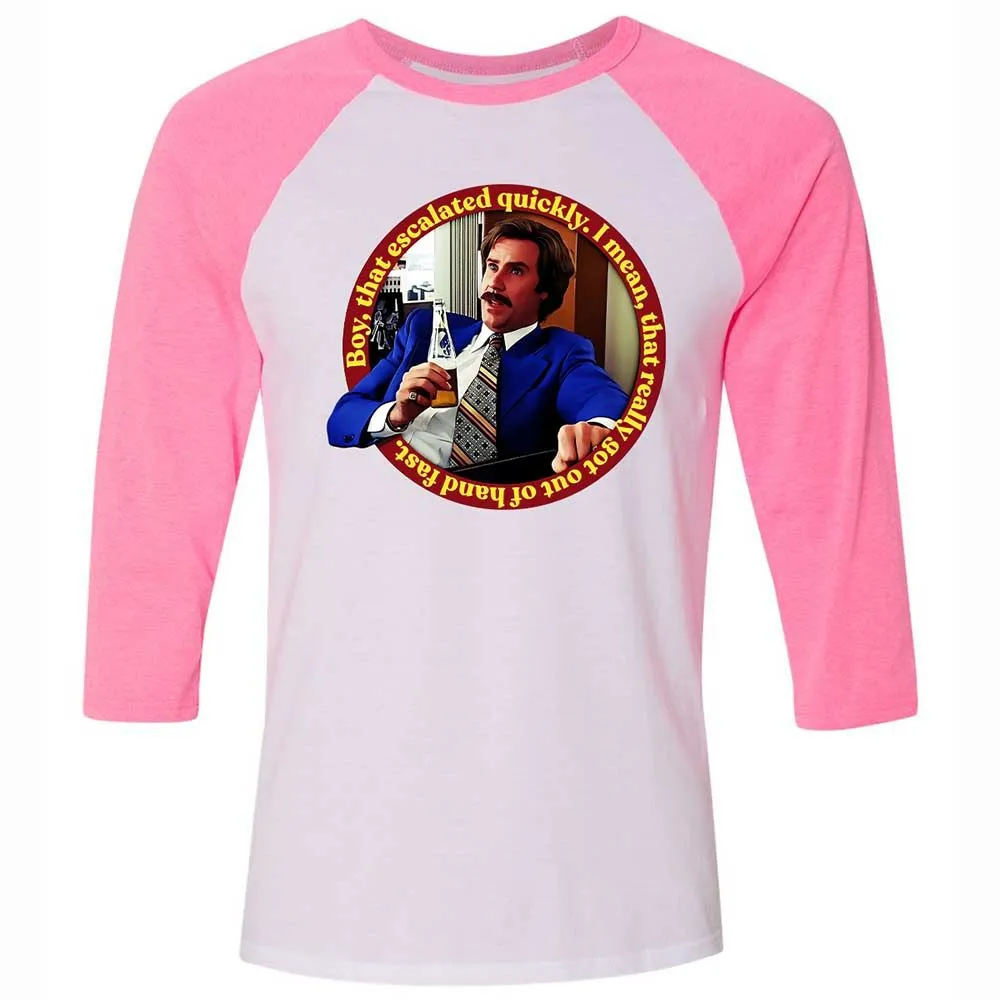 Unisex 3/4 Baseball Tee - SR56DRDA - White/Neon Pink - 12