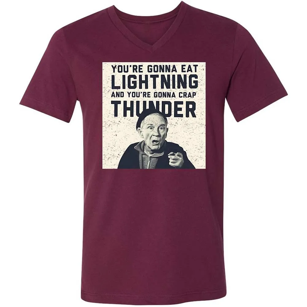 Unisex V-Neck T-Shirt - 7SZ7KLQ8 - Maroon - 8