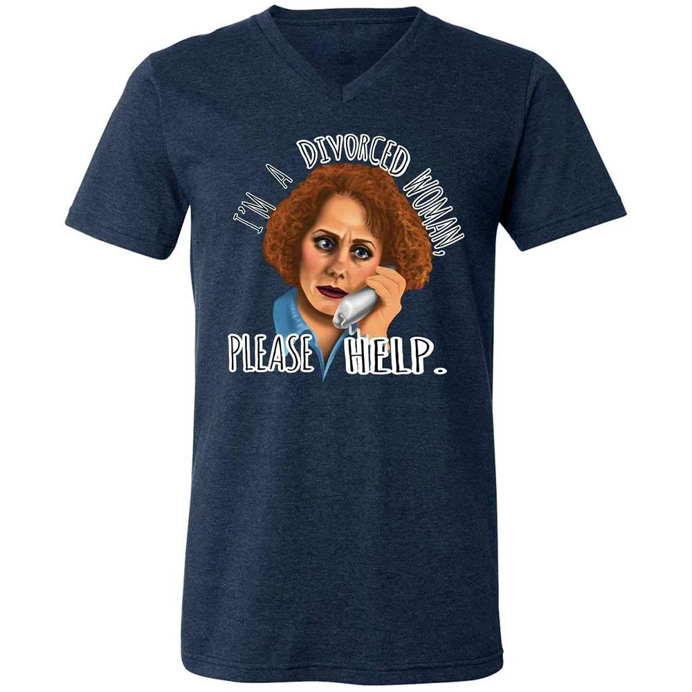 Unisex V-Neck T-Shirt - D6DYS252 - Heather Navy - 3