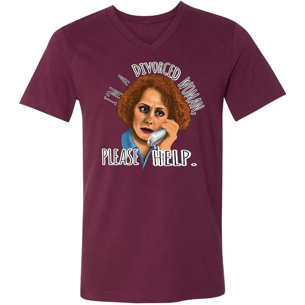 Unisex V-Neck T-Shirt - D6DYS252 - Maroon - 8
